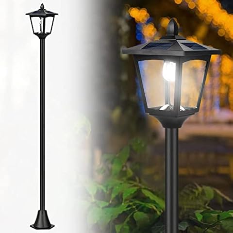 Solar Lamp Post Lights, 68.5 Solar Powered Vintage Street Lights, LED Waterproof Solar Lamp Post Lights Outdoor for Driveway, Pathway, Garden, Lawn, Low/High Modes Cover