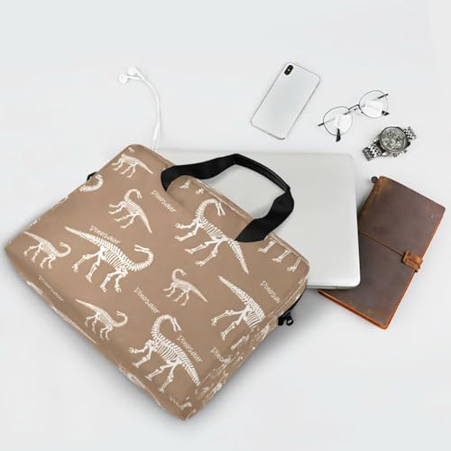 Bolsa para laptop blanca con diseño de dinosaurio miniatura 6