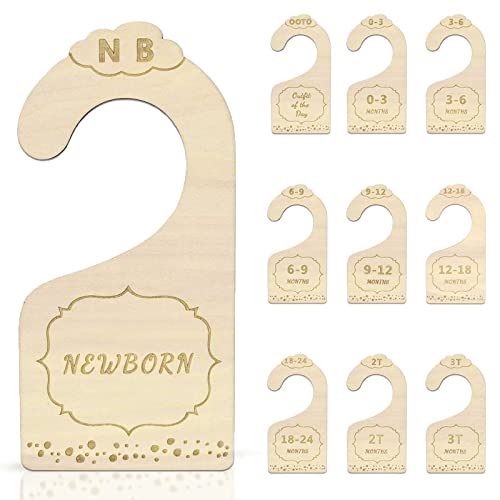 Lemon Shane Wood Baby Closet Dividers for Baby Clothes, 10x Double-Sided Organizer - Baby Clothing Size Age Dividers, Baby Clothes Dividers, and Nursery Closet Organizers