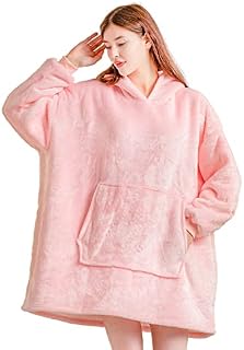 Oversized Hoodie Blanket, CKK Super Soft Warm Wearable Fluffy Blanket, Cosy Comfy Hooded Sherpa Sweatshirt for Women Girls Adults Men Boys Kids Big Pocket