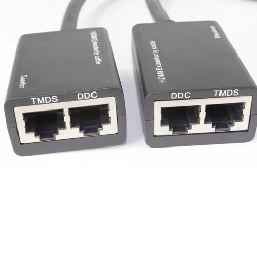 Paddsun HDMI Extender Over RJ45 CAT5e CAT6 LAN Ethernet Network Balun Adapter Repeater Up to 100ft 1080P HDMI Cable(30M Sender + Receiver, 2 Ports RJ45) - Thumbnail 3