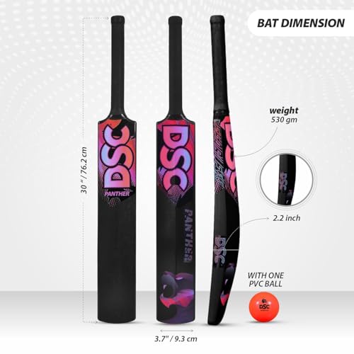 DSC Panther Plastic Cricket Set - Ideal for Tennis and Gully/Turf Cricket Bat