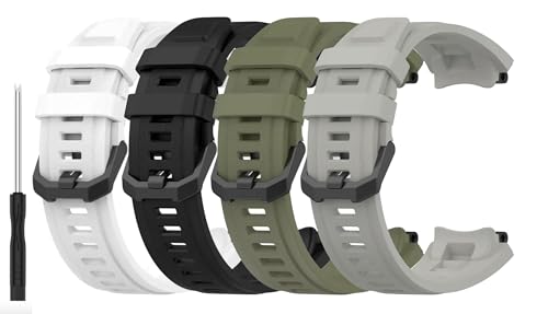Image of YODI Strap Band Compatible with Amazfit T-Rex 2 Smartwatch Only Soft Silicone | Nylon | Chain | Leather Watch Straps with Installation Adjuster Tool For Amazfit TRex 2