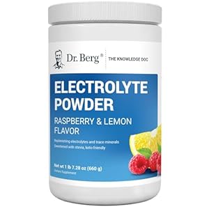 Dr. Berg Zero Sugar Hydration Keto Electrolyte Powder – Enhanced w/ 1000 mg of Potassium & Real Pink Himalayan Salt (NOT Table Salt) – Raspberry & Lemon Flavor Hydration Drink Supplement, 100 Servings