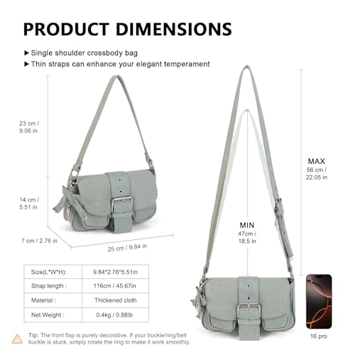 Image of Denim Crossbody Bags for Women,Blue Jean Hobo Shoulder Bag,Denim Messenger Bag