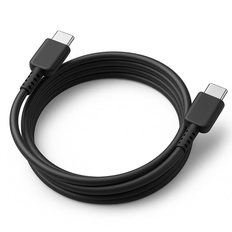 Image of XYKOS Samsung Original 45W Type C to C Charger Cable, Compatible with Samsung Galaxy M17 /F17 /A06, USB-C Data Sync Cord for Tablet, High Speed Durable Tangle Free Quick Charge Power Cable Wire, Black