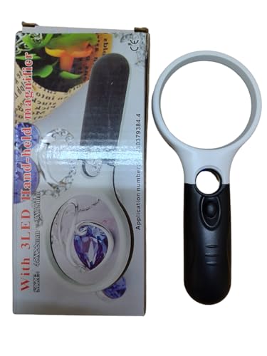 Image of JGG 3X75 MM HD LED Magnifying Glass Black and White