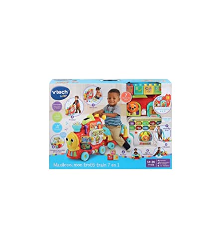 VTech Maxiloco Mon Trotti Train 7 en 1 Trotteur Pousseur Bébé Porteur Évolutif Tableau d'Éveil Interactif Détachable Blocs de Construction Alphabet Cadeau Bébé Dès Contenu en Français - vue 5