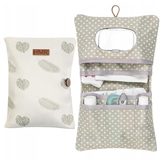 HAMUR HOME Bolsa De Pañales 2 En 1 Con Cambiador Y Bolsa De Cosméticos - Práctica Bolsa Para Pañales De Mamá Toallitas Y Crema - Organizador Para Bebés (Leaves)