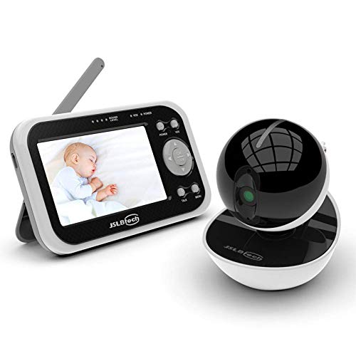JSLBtech Vigilabebés Inalambrico con Cámara, Monitor de Bebé Visión Nocturna Pantalla LCD de 4.3