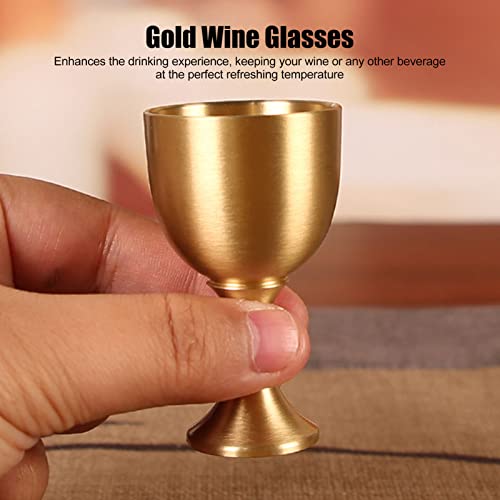 Qcwwy Brass Vintage Chalice Goblet, Chalice Gold Finish Golden Metal Retro Wine Cup Chalice Goblets Small Wine Glasses Table Decoration - Image 3