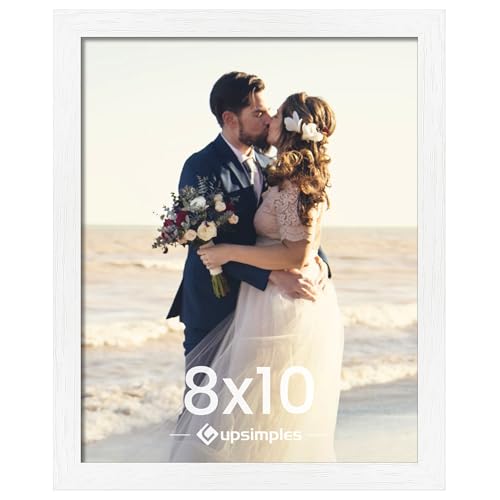 Image of upsimples 8x10 Picture Frame, Wall Gallery Photo Frames with Engineered Wood, White 1 Pack