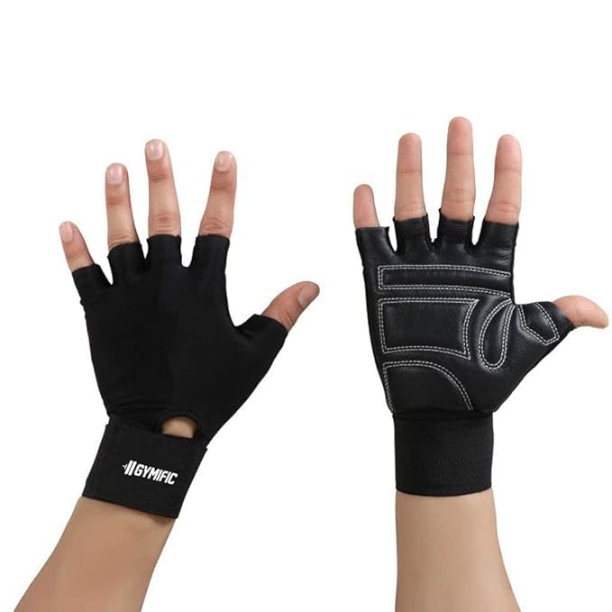 GYMIFIC Workout Gloves for Crossfit Training, Exercise Gloves with Wrist Wrap Support, Weight Lifting Gloves, Gym Gloves for Women/Men (Black, XXL)