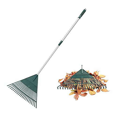 ORIENTOOLS Rake for Leaves,Adjustable Lightweight Steel Handle, Comfortable Grip Handle, Plastic Head,Poly Shrub Rake,22 Tines,42 to 60 inches (Silver Handle) ORIENTOOLS Rake for Leaves,Adjustable Lightweight Steel Handle, Comfortable Grip Handle, Plastic Head,Poly Shrub Rake,22 Tines,42 to 60 inches (Silver Handle)