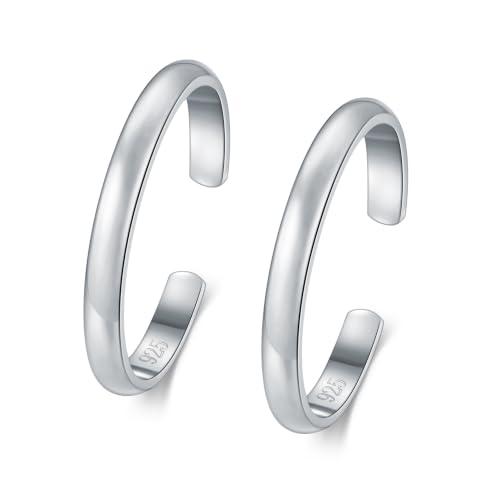 Image of BORUO Toe Rings, 925 Sterling Silver or Waterproof Gold Plated, 2-4mm
