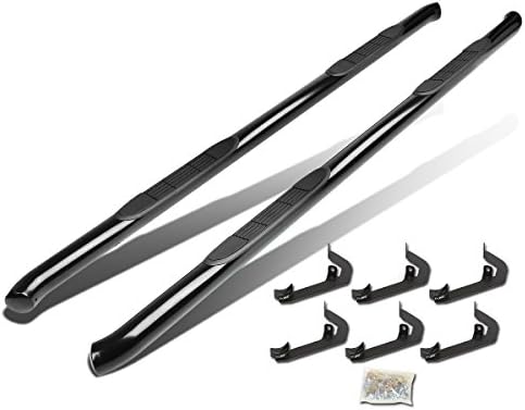 3 Inches Side Step Nerf Bar Running Boards Compatible with Silverado Sierra 1500 2500HD 3500HD Crew Cab 07-19, Mild Steel, Black Powdercoated
