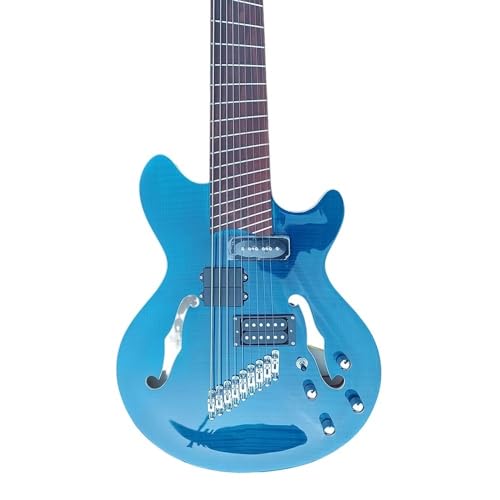 Guitare électrique personnalisée à 9 cordes Pinsilk style ventilateur à double ouïe en f
