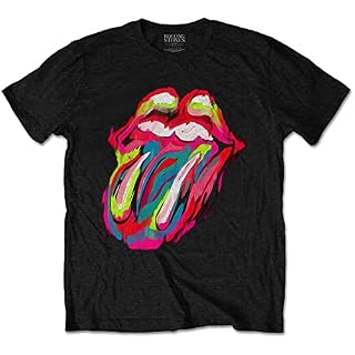The Rolling Stones Sixty Brushstroke Tongue Officiel T-Shirt Hommes Unisexe - Les Beatles, Paul McCartney, John Lennon, RIngo Starr, George Harrison