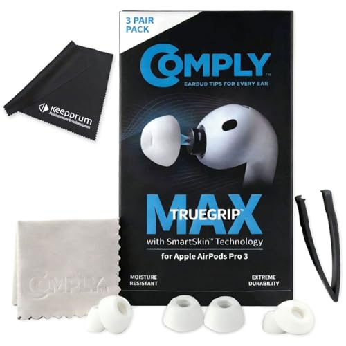 Bouchons d'oreilles Comply TrueGrip MAX pour Pods Pro 3 en sport et voyage