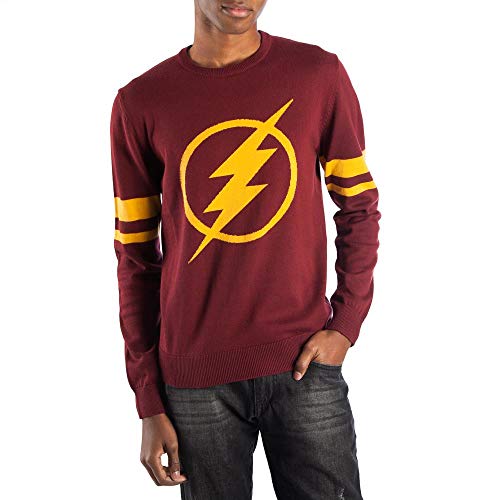 Flash Sweater DC Comics Apparel Flash Shirt DC Comics Sweater Flash Apparel-X-Large Red