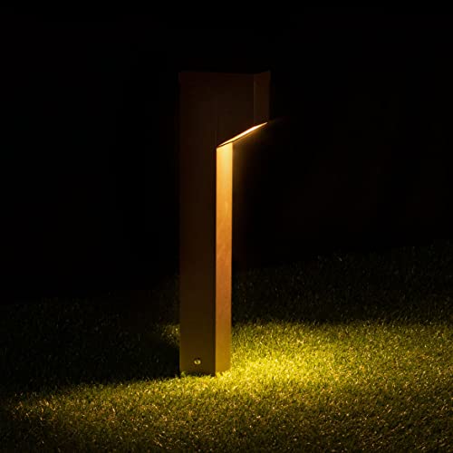 Poste Balizador Luminária Jardim 1 Foco p/ MR11 ST2766 (Marrom)