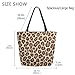 Daily Canvas Extra Large Shoulder Tote Bag,Fashion Leopard Skin Pattern Durable Weekender Top Handle Zipper Bag for Gym Picnic Yoga Beach Travel Kitchen Market Grocery Shopping