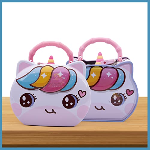 Image of WISHKEY Cute Attractive Cartoon Unicorn Piggy Bank with Security Lock & Keys for Kids Money Saving Storage Coin Collector Box for Boys & Girls (Pack of 1, Multicolor)