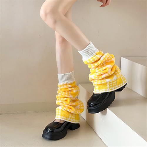 Image of Y2K Kawaii Leg Warmers Knitted Flare Leg Sleeves Love Heart Pattern Boots Cuffs Valentine's Ankle Heap Socks
