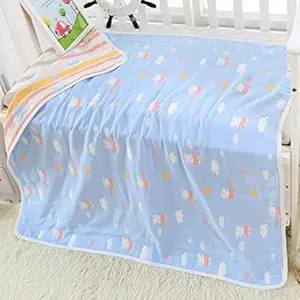 MOM CARE Muslin Blanket for Newborn,Cotton,Organic,Extra Soft Swaddles,Burp Cloth, & Bath Towel Ideal for 0-24 Months White Blanket Pack of 1| TC - 500