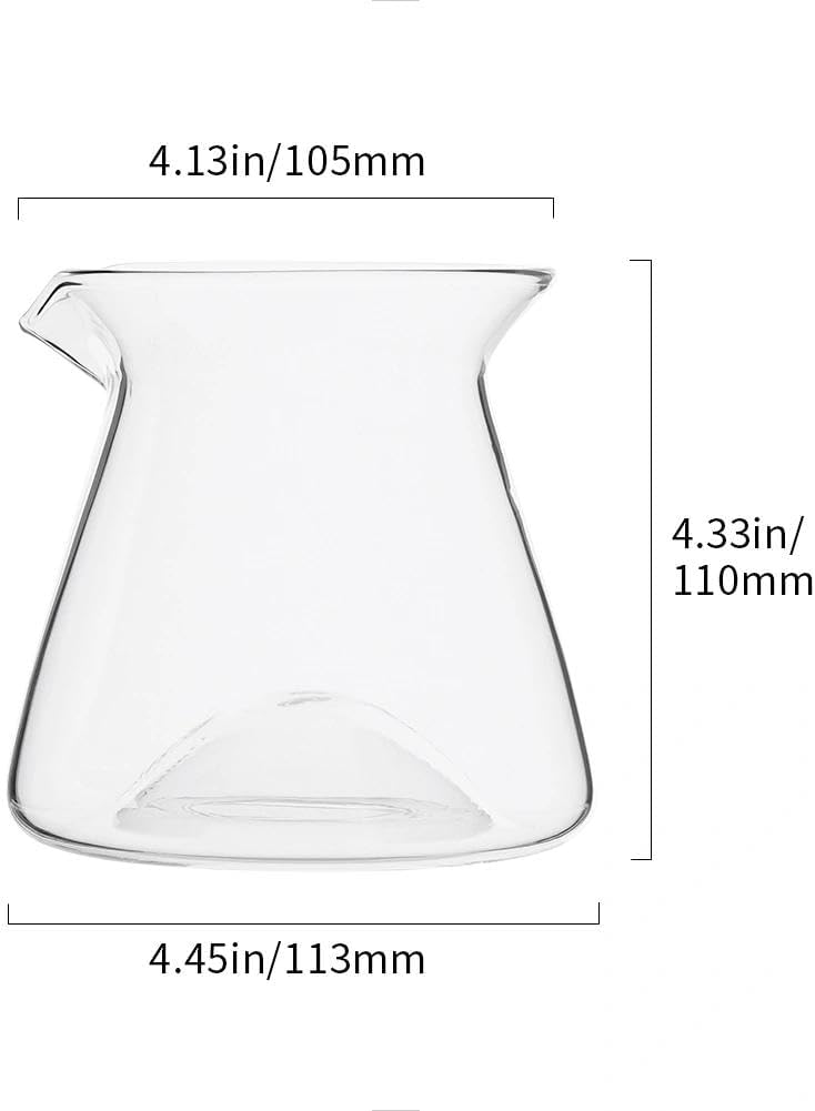 watchget 17 fl oz/500ml Borosilicate Glass Coffee Server Carafe, Clear