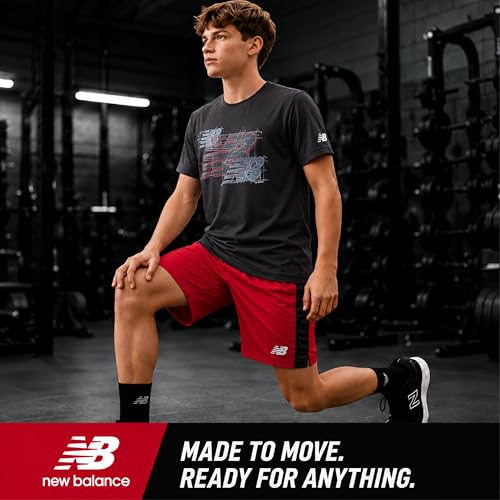 Image of New Balance Boys Short Sets - 2 Piece Active Performance Athletic Shirt and Kids Basketball Gym Shorts for Boys (8-12)