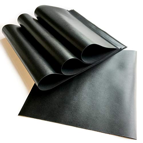Real Genuine Black Calf Hide Leather: Thick Cow Hide Leather Sheets for Crafting and Cricut Maker Supplies (12x18In/ 20x45cm)