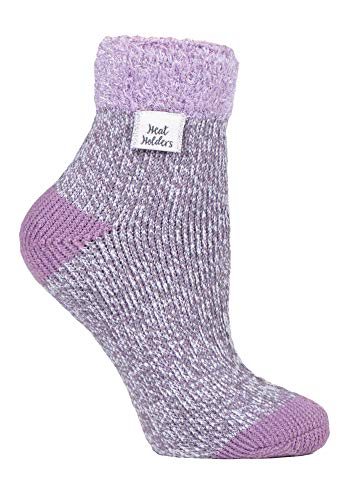 HEAT HOLDERS - Femme Chaudes Polaire Doux Interieur Chaussettes de Lit pour Dormir (37/42, Grey (S Feather))