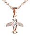 Infinito U Elegante Collar Avión para Mujer Chica Collar Plata de Ley 925 con Circonita Colgante con Cadena Color de Oro Rose