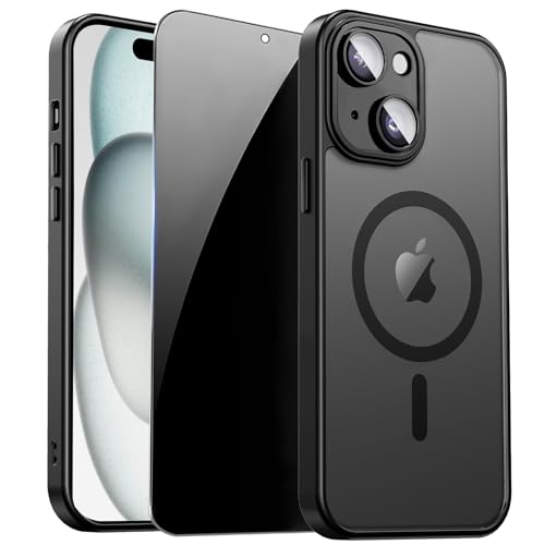 Image of for iPhone 15 Case with Privacy Screen Protector, Black