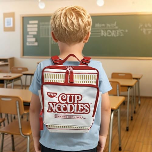Nissin Cup Noodles Cup Noodles Mini Backpack, Red/White, 7”W x 8”H x 3”D (9607)4