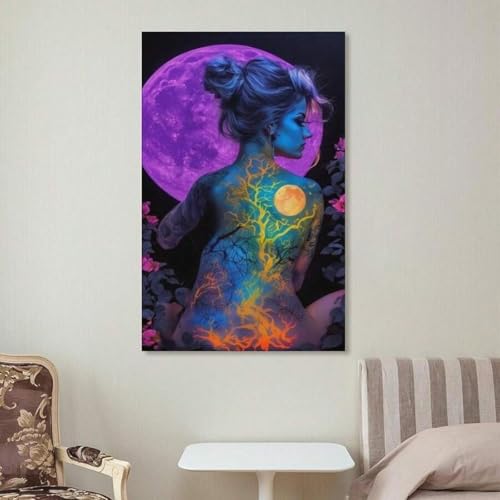Peinture abstraite sur toile de qualité supérieure avec cadre 50x70