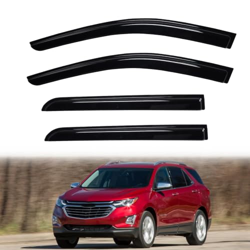 Image of Equinox Rain Guard - Window Visors for Chevrolet Equinox 2018-2024, Out-Channel Side Window Rain Guards for Equinox, 4PCS, Black, Car Accessories