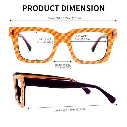 Image of Zeelool Blue Blocking Glasses for Women Chic Fashion Rectangle Eyeglasses Frames Full Eyewear Glasses Anti UV