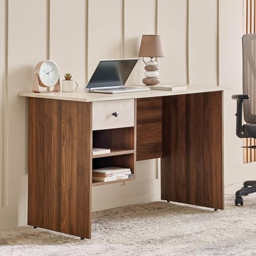 Image of Home Centre | Addison Study Desk with Drawer | Engineered Wood | Brown | 1 Year Warranty