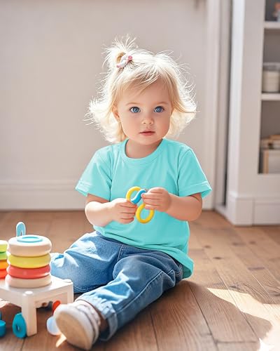 3 Pack Baby Girls Short Sleeve T-Shirts Infant Soft Cotton Tee Toddler Girl Clothes Size 18M-5T3