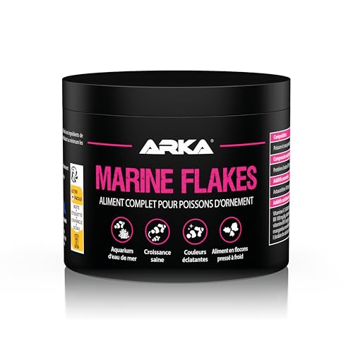 Nourriture en Flocons Poissons Marins – ARKA Marine Flakes 500 ML / 50 g – Aliment pressé à Froid pour vitalité, Croissance & Couleurs intenses –...