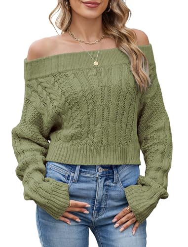 Image of ZAFUL Women V Neck Button Knit Crop Sweaters Batwing Sleeve V Back Ribbed Hem Pullover Sweater