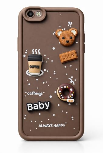 Image of Bintage Case Ball Bear| Donut| Milk Cake| Baby| Coffee Rubber Case Camera Protection Back Cover Compatible for Vivo V5s Perfect Selfie - Brown