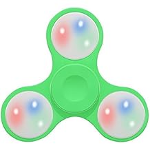 TM LED Light Hand Spinner with Switch Plastic EDC Hand Spinner for Autism and ADHD Relief Focus Anxiety Stress Toys Gift Green