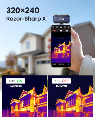 Image of Thermal Master P1 Thermal Camera for USB-C iOS /Android 320x240 Resolution | -4F to 1112F, ±3.6℉ Accuracy Thermal Imaging Camera for Home, HVAC, Electrical Inspections (P1 Navy)