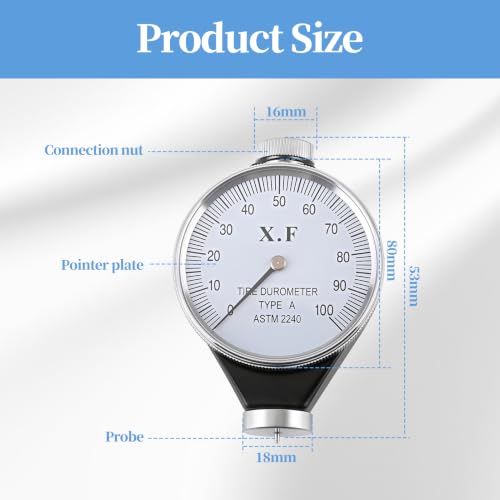 Image of A Durometer, Rubber Hardness Tester, Rubber Tire Durometer Hardness Tester Meter 0-100 HA(Type A)