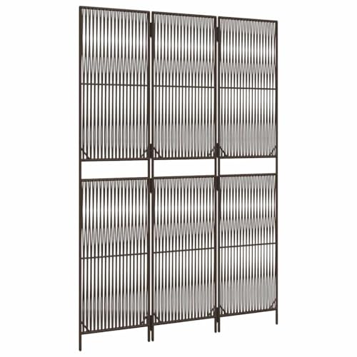 Mhdvray Cloison de Séparation 3 Panneaux en Résine Tressée Marron, 147x200 cm, Paravent Intérieur et Extérieur pour Chambre ou Salon, Séparateur de...