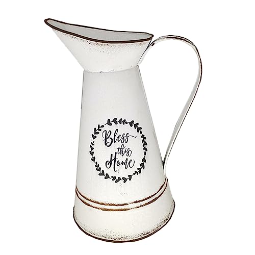 RORPOIR 1 Pc Olla de Pico de Pato decoración navideña Natal decoração De Hierro de pote de Flor Jarrón de Lata de Leche rústica Guirnalda Plantas jarrón de arreglo Floral florero casero