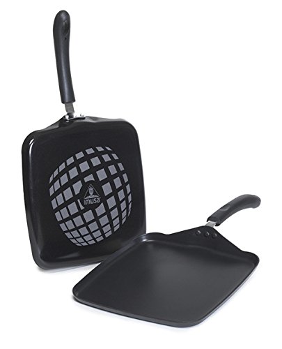 IMUSA USA IMU-30011TGT 11" Nonstick Gourmet Square Griddle, Black